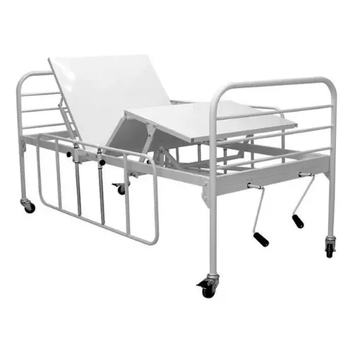 Cama Hospitalar Manual Supra Steel 2 Movimentos com Colchão Aço Branco