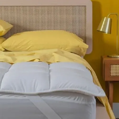 Pillow Top Percal Conforto Solteiro Branco Liso Solteiro